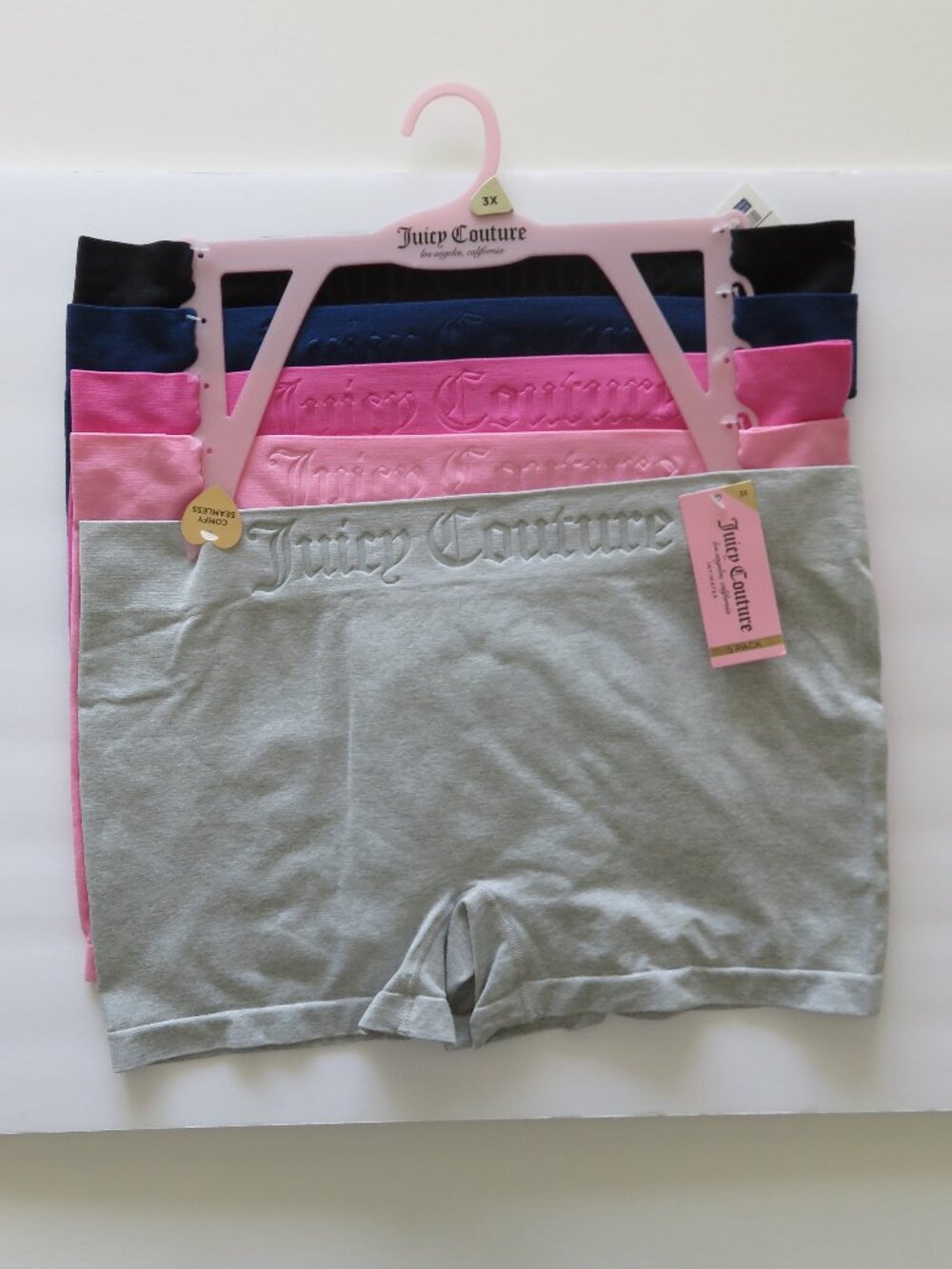 (#143) Juicy Couture Intimates Comfy 5 Pack Logo Boyshort Panties